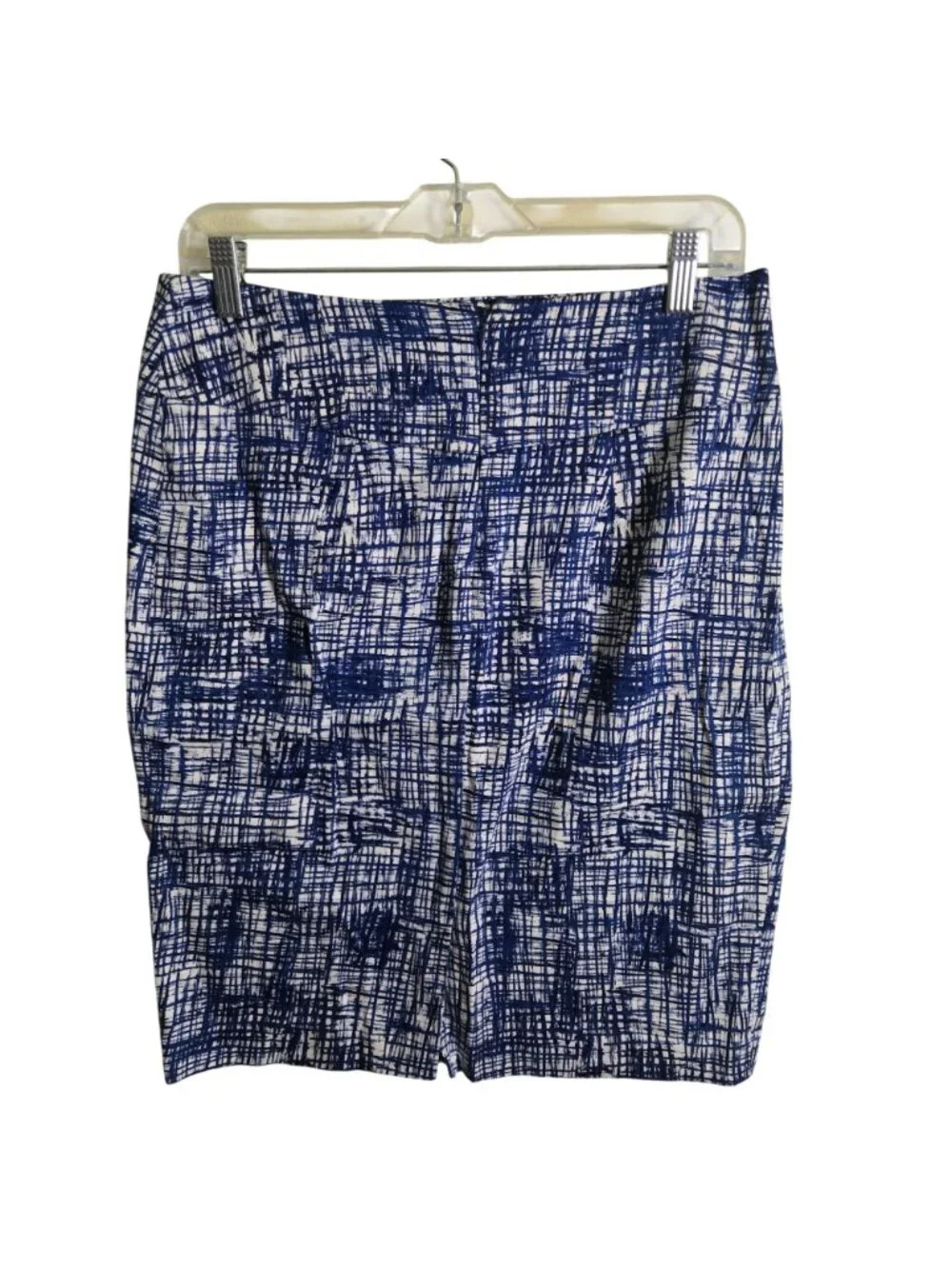 Sharagano Navy White Stretch Pencil Golf Skirt Size 6